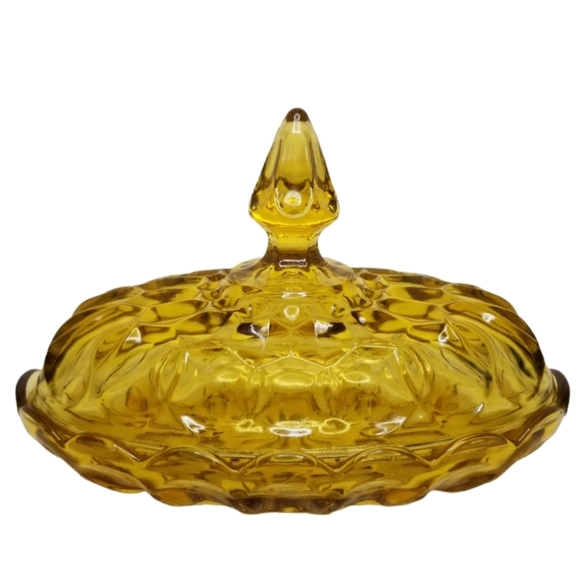 Anchor Hocking Fairfield Amber 70's Depression Glass 1/4lb Oval Butter Dish - Picture 1 of 12